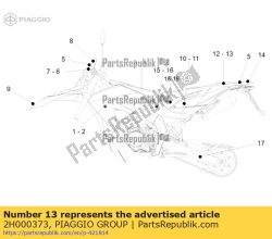 Aprilia 2H000373, Nalepka ?aprilia? z ty?u po lewej stronie, OEM: Aprilia 2H000373