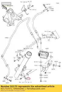 kawasaki 921731972 01 braçadeira, mangueira de freio, pinça - Lado inferior