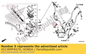 Honda 45138MFR670 brkt, l fr manguera - Lado inferior