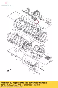 Suzuki 2146231J00 disco, embreagem pré - Lado inferior