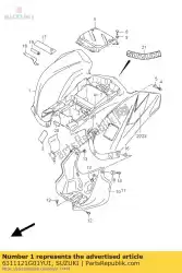 Ici, vous pouvez commander le garde-boue, arrière auprès de Suzuki , avec le numéro de pièce 6311121G01YU1: