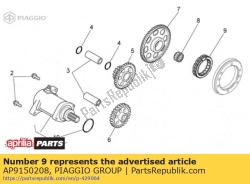 Aprilia AP9150208, Startkoppeling assy., OEM: Aprilia AP9150208