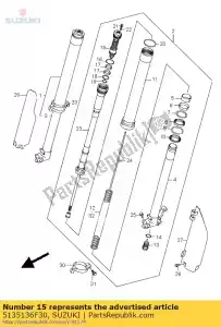 suzuki 5135136F30 bolt,fork - Bottom side