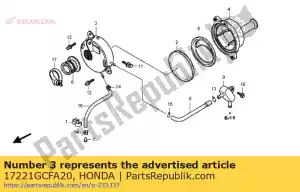 Honda 17221GCFA20 caso, filtro de ar - Lado inferior