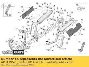 aprilia AP8119523 exhaust pipe - Bottom side