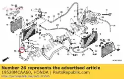 Ici, vous pouvez commander le tuyau, r. Drainer auprès de Honda , avec le numéro de pièce 19520MCAA60:
