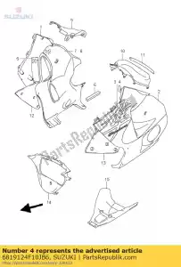 suzuki 6819124F10JB6 emblema, carenado - Lado inferior