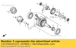 Aqui você pode pedir o pistão (1,00) em Honda , com o número da peça 13105KGH325: