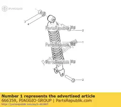 Aquí puede pedir amortiguador trasero completo de Piaggio Group , con el número de pieza 666359: