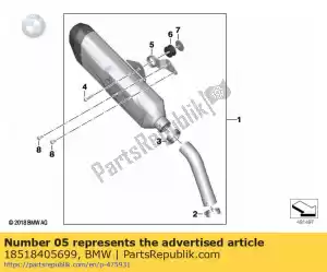 bmw 18518405699 retaining plate for rear muffler - Bottom side