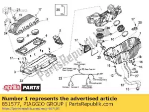 Piaggio Group 851577 van filterhuis base - Lado inferior