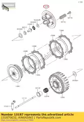 Here you can order the plate-clutch operating from Kawasaki, with part number 131870032: