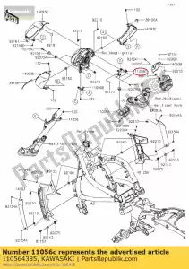 kawasaki 110564385 support, couvercle de lampe frontale, en650 - La partie au fond