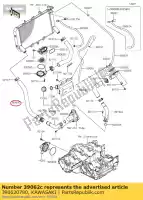 390620780, Kawasaki, 01 tuyau-refroidissement, radiateur-w/p kawasaki  900 2018 2019 2020, Nouveau