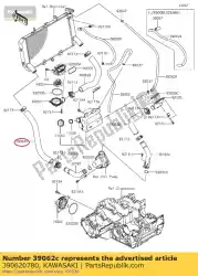 Tutaj możesz zamówić 01 w??-ch? Odzenie, grzejnik-w/p od Kawasaki , z numerem części 390620780: