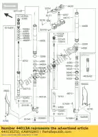 440130250, Kawasaki, horquilla interior, lh kx250zff kawasaki kx 250 2015 2016, Nuevo