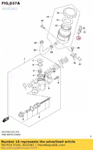 Suzuki 5974317C00 plaat, tankdop - Onderkant