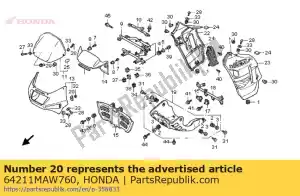 Honda 64211MAW760 couvercle, conduit d'air - La partie au fond