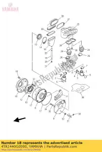 yamaha 4TR1440G0000 junta, filtro de aire 2 - Lado inferior