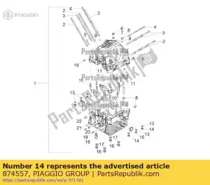 Piaggio Group 874557 flensmoer m8x1,25 - Onderkant