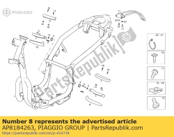 Aprilia AP8184263, Linker hoes voetsteun achter, OEM: Aprilia AP8184263