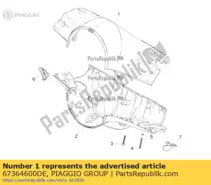 Piaggio Group 67364600DE bovenste stuurkap - Onderkant