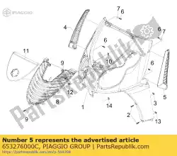 Ici, vous pouvez commander le capot latéral du bouclier gauche auprès de Piaggio Group , avec le numéro de pièce 653276000C: