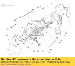 Aqui você pode pedir o fechamento central em Piaggio Group , com o número da peça 1B006698000D06: