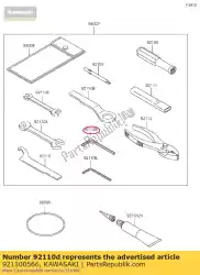 gereedschapsleutel, allen, 5 mm er650ecf van Kawasaki, met onderdeel nummer 921100566, bestel je hier online: