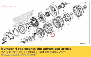 honda 22321HN0670 plato, embrague - Lado inferior