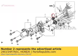 honda 24615HP7A01 engranaje, reducción de cambio (41t / 7t) - Lado inferior