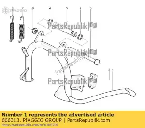 Piaggio Group 666313 suporte central completo - Lado inferior