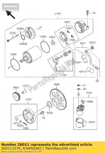 kawasaki 260111576 draadkabel, startmotor zx600-e1 - Onderkant