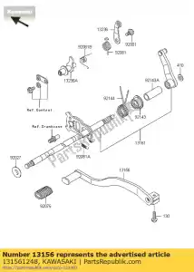 Kawasaki 131561248 cambio de palanca, pedal - Lado inferior