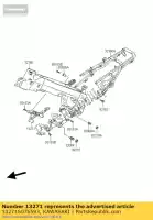 13271S076593, Kawasaki, plaat, rechts, m.s. zwart lv1000-a1h kawasaki klv 1000 2004, Nieuw