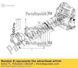 Aprilia 830275, Junta da base do cilindro 0,8, OEM: Aprilia 830275