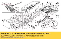 Qui puoi ordinare copertura, luce di licenza da Honda , con numero parte 80107MFL000: