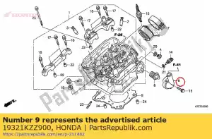 Honda 19321KZZ900 cover, thermostat - Bottom side