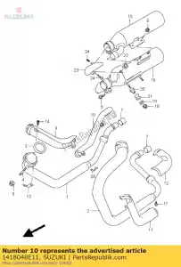 suzuki 1418048E11 cover, exh., r rr - Onderkant