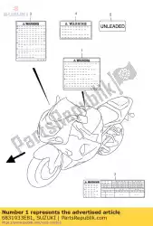 label, algemeen w van Suzuki, met onderdeel nummer 6831933E81, bestel je hier online: