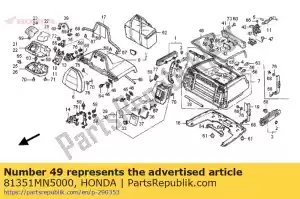 Honda 81351MN5000 caoutchouc, joint de coffre (b) - La partie au fond