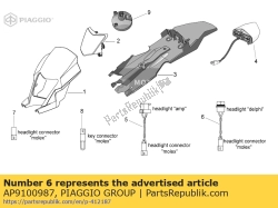 Aprilia AP9100987, Câblage des phares avec faisceau, OEM: Aprilia AP9100987