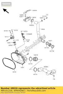 kawasaki 490161218 dekselafdichting, riemconvex kvf360-a - Onderkant