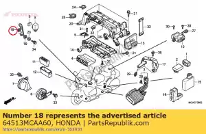 Honda 64513MCAA60 plaat, bovenste steun - Onderkant