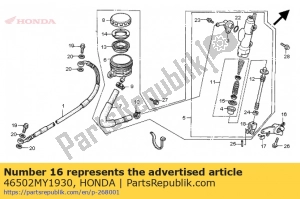 Honda 46502MY1930 brazo, rr. freno medio - Lado inferior