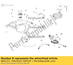 Aprilia 860237, Nakr?tka pier?cieniowa korek wlewu paliwa, OEM: Aprilia 860237