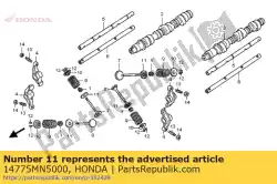 Aqui você pode pedir o sede, mola da válvula em Honda , com o número da peça 14775MN5000: