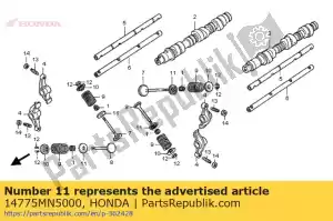 Honda 14775MN5000 sede, mola da válvula - Lado inferior