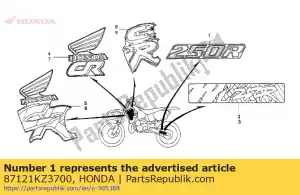 Honda 87121KZ3700 marque, bras oscillant - La partie au fond