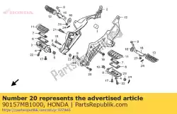 Aqui você pode pedir o parafuso, soquete, 8x18 em Honda , com o número da peça 90157MB1000: